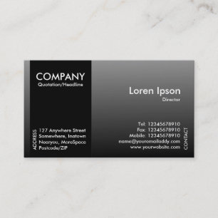 Tarjeta De Visita Banda lateral negra - sombreado gris