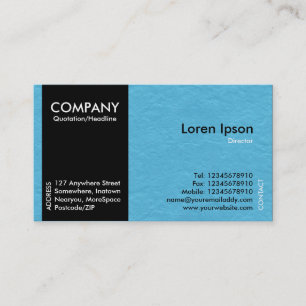 Tarjeta De Visita Banda lateral negra - Textura de papel azul claro