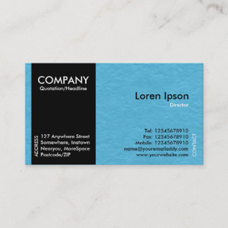 Tarjeta De Visita Banda lateral negra - Textura de papel azul claro
