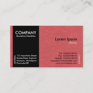 Tarjeta De Visita Banda lateral negra - Textura de papel rojo
