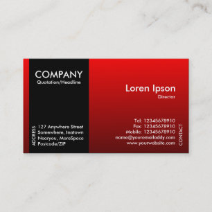 Tarjeta De Visita Banda lateral negro - rojo sombreado