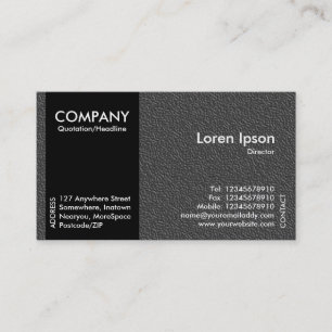 Tarjeta De Visita Banda lateral negro - textura del grabado en