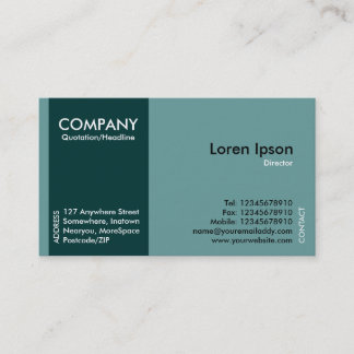 Tarjeta De Visita Banda lateral verde oscura - Verde (669B9A)