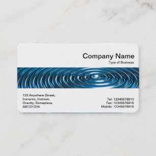 Tarjeta De Visita Banda Media - Anillos Concéntricos - Cromo Azul