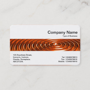 Tarjeta De Visita Banda Media - Anillos Concéntricos - Cromo Naranja