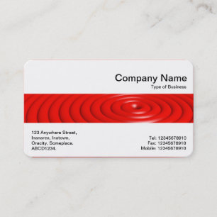 Tarjeta De Visita Banda Media - Anillos Concéntricos - Rojo