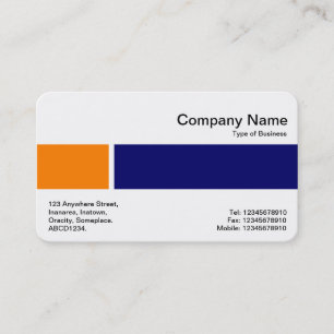 Tarjeta De Visita Banda media - Dos tonos 02 - Naranja y Dp Navy