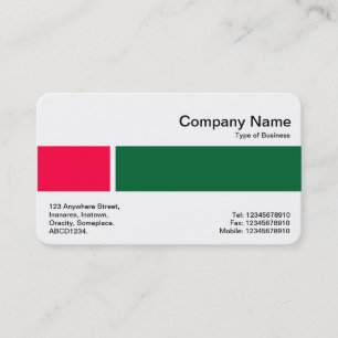 Tarjeta De Visita Banda media - Dos tonos 02 - Rojo y Verde