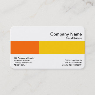 Tarjeta De Visita Banda Media - Dos Tonos - Naranja y Ámbar