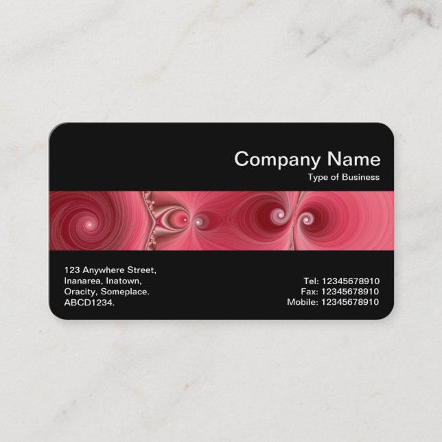 Tarjeta De Visita Banda media (negro) - Fractal 03 (Anverso)