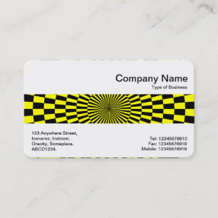 Tarjeta De Visita Banda media - Op Art Amarillo y Negro