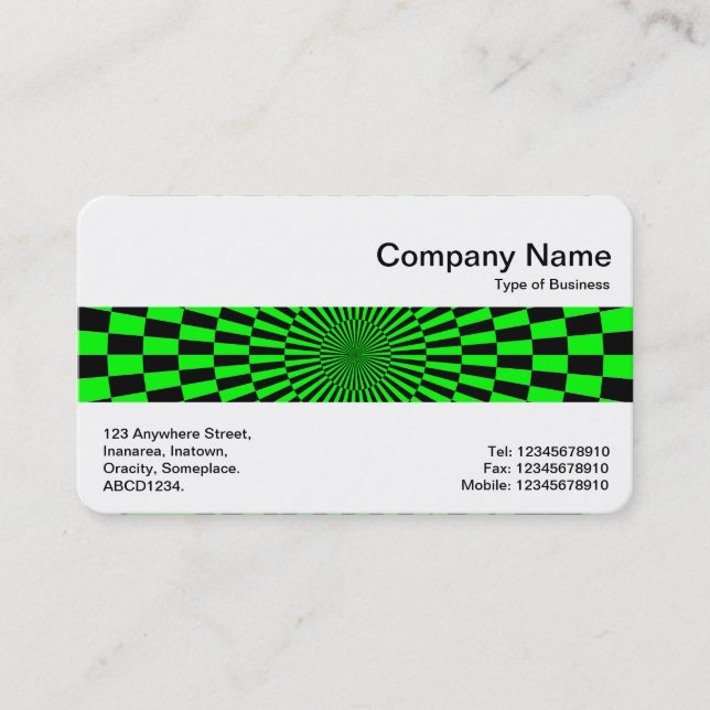 Tarjeta De Visita Banda media - Op Art Green y Black (Anverso)