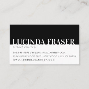 Tarjeta De Visita BANDA MODERNA NEGRITA mínima simple blanco negro