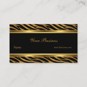 Tarjeta De Visita Banda negra de oro animal elegante 2