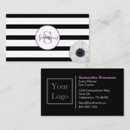 Tarjeta De Visita Banda negra y monogramado anenomo