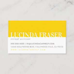 Tarjeta De Visita BANDA NEGRITA MODERNA mínima simple gris amarillo