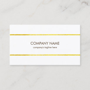 Tarjeta De Visita Banda simple de oro sobre blanco