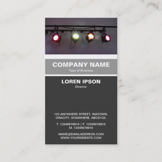 Tarjeta De Visita Banda vertical - Luces focales (Anverso)