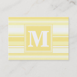 Tarjeta De Visita Bandas amarillas de limón monogramo