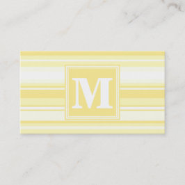 Tarjeta De Visita Bandas amarillas de limón monogramo