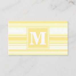 Tarjeta De Visita Bandas amarillas de limón monogramo