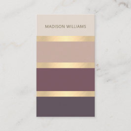 Tarjeta De Visita Bandas anchas de oro moderno y elegante