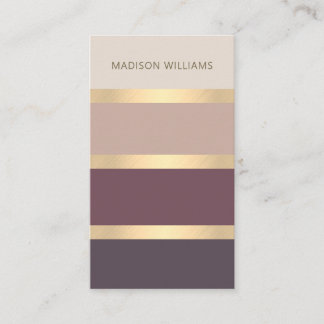 Tarjeta De Visita Bandas anchas de oro moderno y elegante