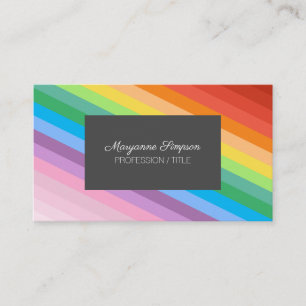 Tarjeta De Visita Bandas arco iris Personalización Agregar Nombre R