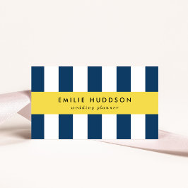 Tarjeta De Visita Bandas azules de la marina, franjas blancas, patró