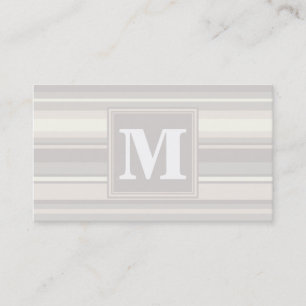 Tarjeta De Visita Bandas beige monogramo