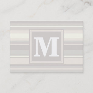Tarjeta De Visita Bandas beige monogramo
