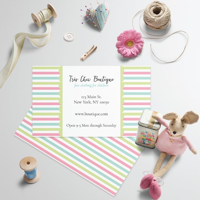Tarjeta De Visita Bandas Boutique Pastel (Subido por el creador)