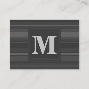 Tarjeta De Visita Bandas de carbón vegetal monogramo