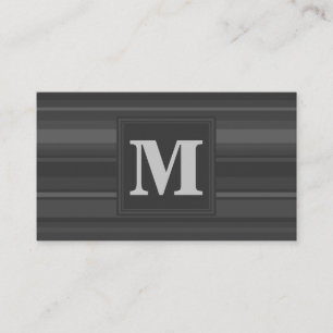 Tarjeta De Visita Bandas de carbón vegetal monogramo