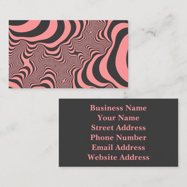 Tarjeta De Visita Bandas de cebra rosadas y fundidas (Anverso / Reverso)
