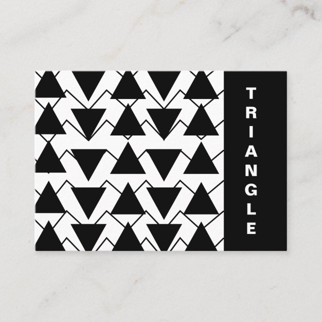Tarjeta De Visita Bandas de Chevron del Triángulo Blanco y Negro (Anverso)