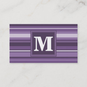 Tarjeta De Visita Bandas de lavanda monogramo