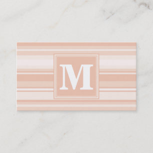 Tarjeta De Visita Bandas de melocotón monograma