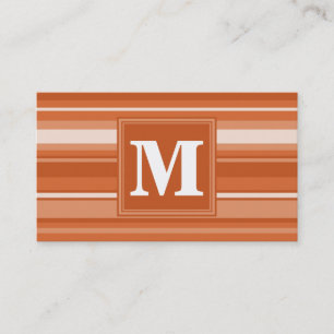 Tarjeta De Visita Bandas de naranja monogramo