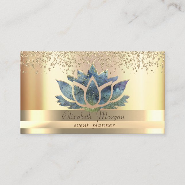 Tarjeta De Visita Bandas de oro Diamantes Moda Lotus Gold (Anverso)