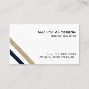 Tarjeta De Visita Bandas de papel de la Marina/Beige