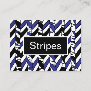 Tarjeta De Visita Bandas de rayas azules blancas negras