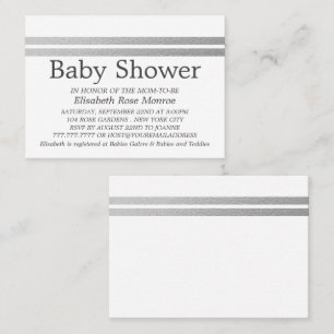 Tarjeta De Visita Bandas de Relieve metalizado plateado de moda, bol