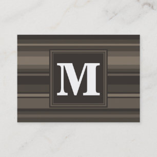 Tarjeta De Visita Bandas de taupe monogramo