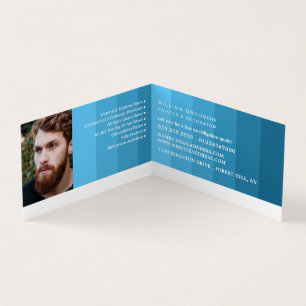 Tarjeta De Visita Bandas de tonos azules, pintura y decoración