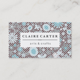 Tarjeta De Visita Bandas diagonales florales cutáneas