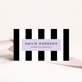 Tarjeta De Visita Bandas en blanco y negro, patrón a rayas, líneas