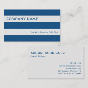 Tarjeta De Visita Bandas grises azules y audaces