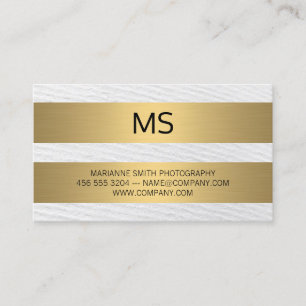 Tarjeta De Visita Bandas metálicas de oro / Monograma / Textura