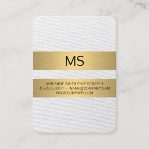Tarjeta De Visita Bandas metálicas de oro / Monograma / Textura